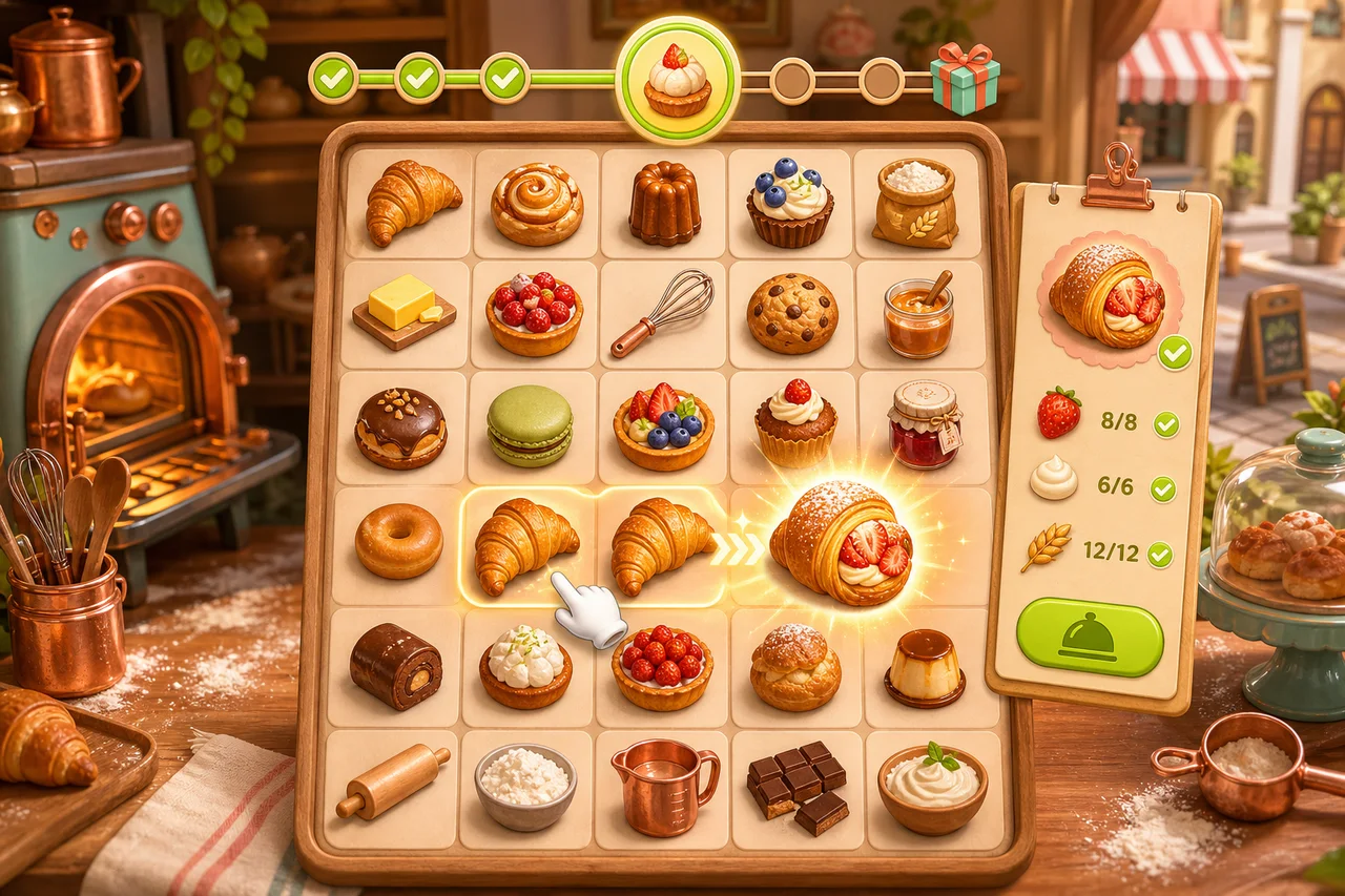 Tiny Bakery Merge gameplay reference preview